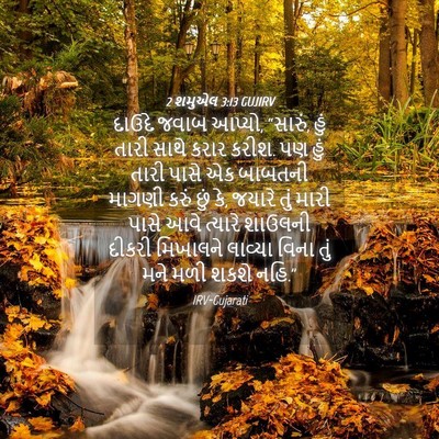 Picture 04 - 2 શમુએલ 3:13 GUJIRV - દાઉદે જવાબ આપ્યો, - Bible Verse Picture