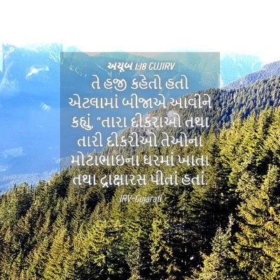 Picture 04 - અયૂબ 1:18 GUJIRV - તે હજી કહેતો હતો - Bible Verse Picture