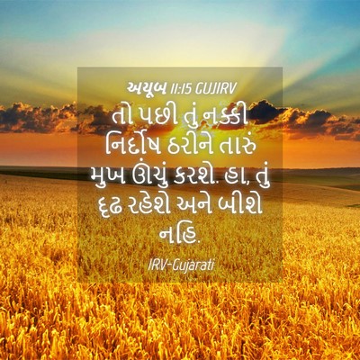 Picture 04 - અયૂબ 11:15 GUJIRV - તો પછી તું નક્કી - Bible Verse Picture
