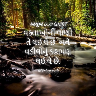 Picture 04 - અયૂબ 12:20 GUJIRV - વક્તાઓની વાણી તે - Bible Verse Picture