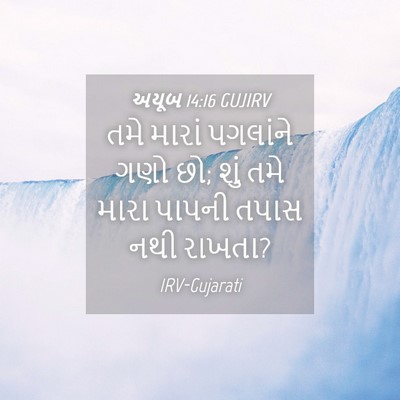 Picture 04 - અયૂબ 14:16 GUJIRV - તમે મારાં પગલાંને - Bible Verse Picture