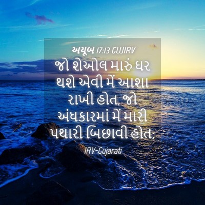 Picture 04 - અયૂબ 17:13 GUJIRV - જો શેઓલ મારું ઘર - Bible Verse Picture
