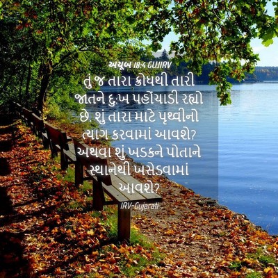 Picture 04 - અયૂબ 18:4 GUJIRV - તું જ તારા ક્રોધથી - Bible Verse Picture