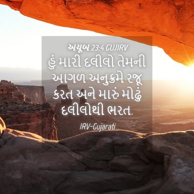 Picture 04 - અયૂબ 23:4 GUJIRV - હું મારી દલીલો - Bible Verse Picture