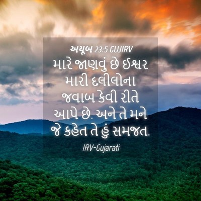 Picture 04 - અયૂબ 23:5 GUJIRV - મારે જાણવું છે - Bible Verse Picture