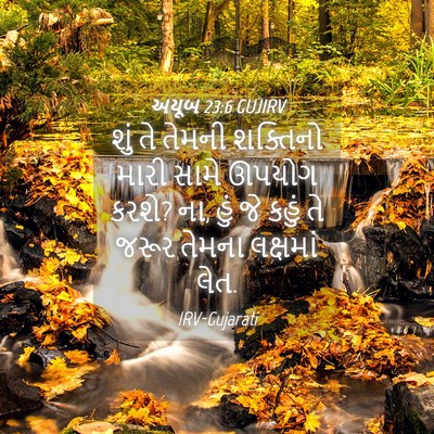 Picture 04 - અયૂબ 23:6 GUJIRV - શું તે તેમની - Bible Verse Picture