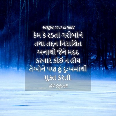 Picture 04 - અયૂબ 29:12 GUJIRV - કેમ કે રડતાં - Bible Verse Picture