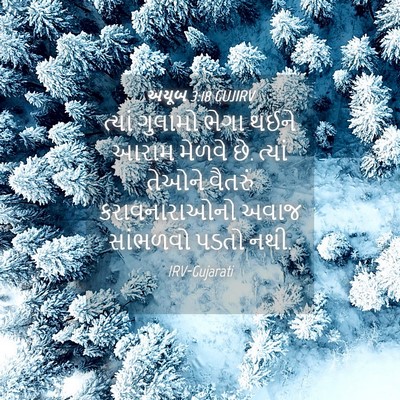 Picture 04 - અયૂબ 3:18 GUJIRV - ત્યાં ગુલામો ભેગા - Bible Verse Picture