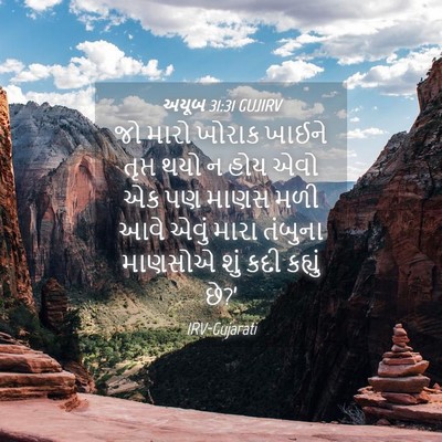 Picture 04 - અયૂબ 31:31 GUJIRV - જો મારો ખોરાક - Bible Verse Picture