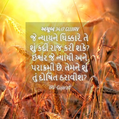 Picture 04 - અયૂબ 34:17 GUJIRV - જે ન્યાયને - Bible Verse Picture