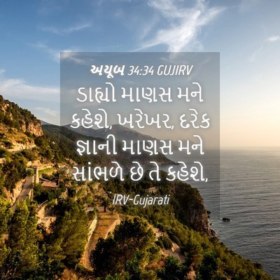 Picture 04 - અયૂબ 34:34 GUJIRV - ડાહ્યો માણસ મને - Bible Verse Picture