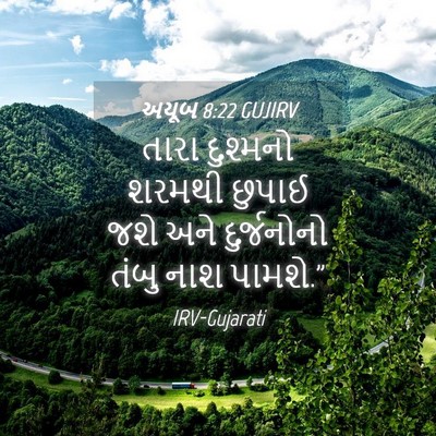 Picture 04 - અયૂબ 8:22 GUJIRV - તારા દુશ્મનો - Bible Verse Picture