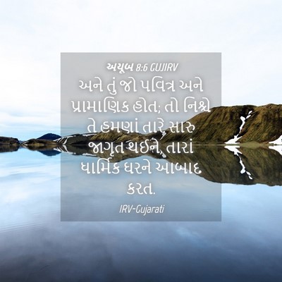 Picture 04 - અયૂબ 8:6 GUJIRV - અને તું જો પવિત્ર - Bible Verse Picture