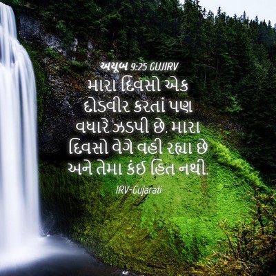 Picture 04 - અયૂબ 9:25 GUJIRV - મારા દિવસો એક - Bible Verse Picture