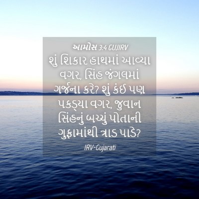 Picture 04 - આમોસ 3:4 GUJIRV - શું શિકાર હાથમાં - Bible Verse Picture