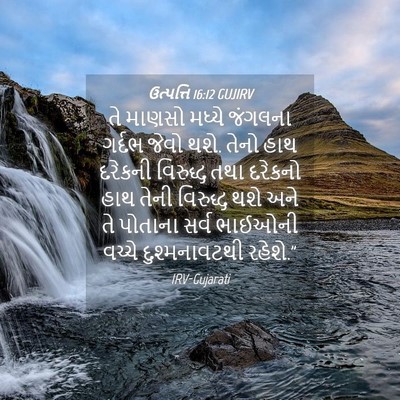 Picture 04 - ઉત્પત્તિ 16:12 GUJIRV - તે માણસો મધ્યે - Bible Verse Picture