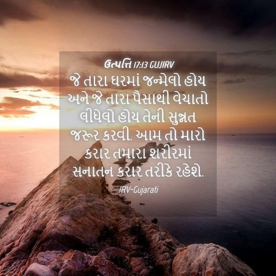 Picture 04 - ઉત્પત્તિ 17:13 GUJIRV - જે તારા ઘરમાં - Bible Verse Picture