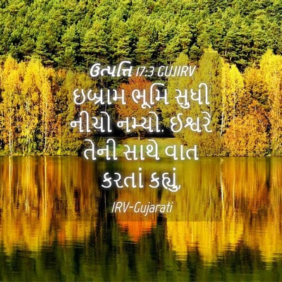 Picture 04 - ઉત્પત્તિ 17:3 GUJIRV - ઇબ્રામ ભૂમિ સુધી - Bible Verse Picture