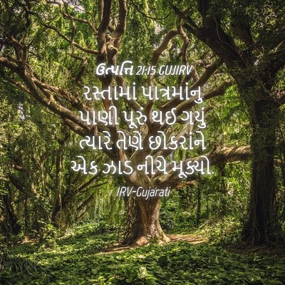 Picture 04 - ઉત્પત્તિ 21:15 GUJIRV - રસ્તામાં - Bible Verse Picture