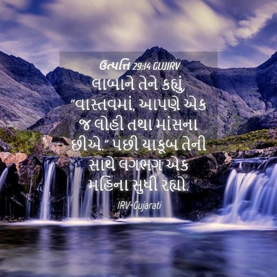 Picture 04 - ઉત્પત્તિ 29:14 GUJIRV - લાબાને તેને - Bible Verse Picture