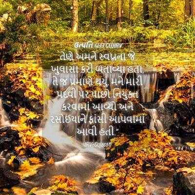 Picture 04 - ઉત્પત્તિ 41:13 GUJIRV - તેણે અમને - Bible Verse Picture