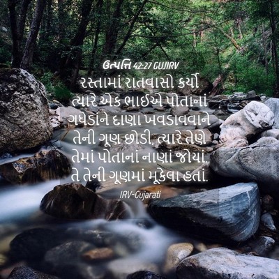 Picture 04 - ઉત્પત્તિ 42:27 GUJIRV - રસ્તામાં રાતવાસો - Bible Verse Picture