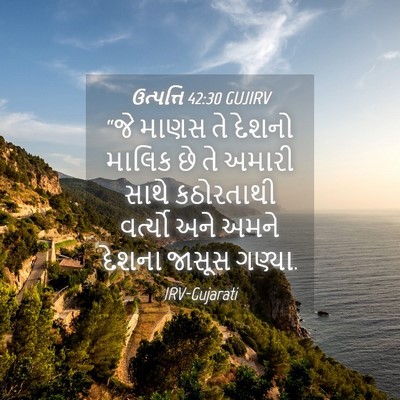 Picture 04 - ઉત્પત્તિ 42:30 GUJIRV - “જે માણસ તે દેશનો - Bible Verse Picture