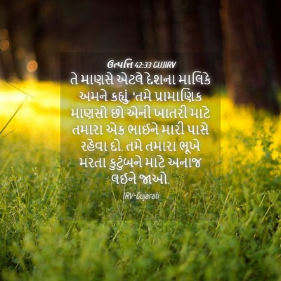 Picture 04 - ઉત્પત્તિ 42:33 GUJIRV - તે માણસે એટલે - Bible Verse Picture
