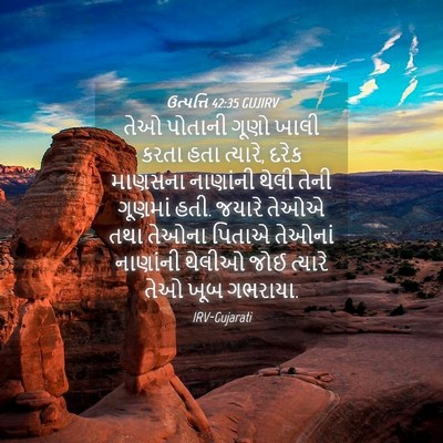 Picture 04 - ઉત્પત્તિ 42:35 GUJIRV - તેઓ પોતાની ગૂણો - Bible Verse Picture
