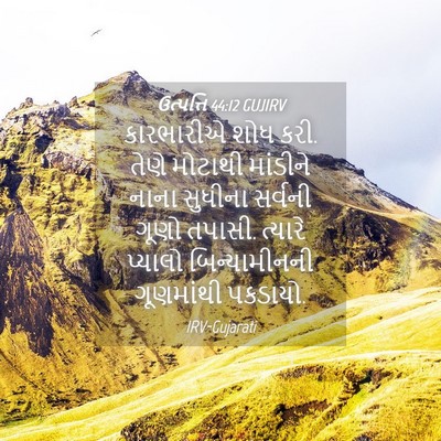 Picture 04 - ઉત્પત્તિ 44:12 GUJIRV - કારભારીએ શોધ કરી. - Bible Verse Picture
