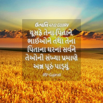 Picture 04 - ઉત્પત્તિ 47:12 GUJIRV - યૂસફે તેના પિતાને, - Bible Verse Picture
