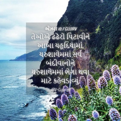 Picture 04 - એઝરા 10:7 GUJIRV - તેઓએ ઢંઢેરો - Bible Verse Picture