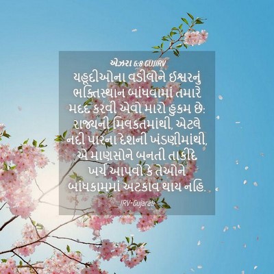 Picture 04 - એઝરા 6:8 GUJIRV - યહૂદીઓના વડીલોને - Bible Verse Picture