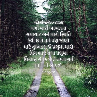 Picture 04 - એફેસીઓને 6:21 GUJIRV - વળી મારી બાબતના - Bible Verse Picture