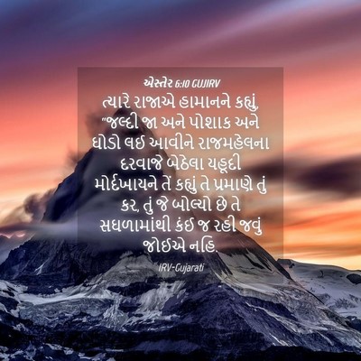 Picture 04 - એસ્તેર 6:10 GUJIRV - ત્યારે રાજાએ - Bible Verse Picture