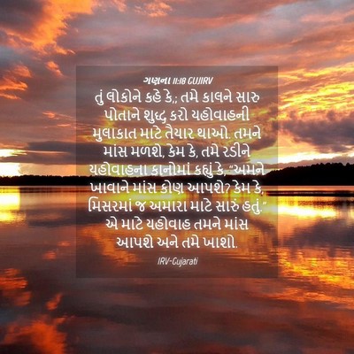 Picture 04 - ગણના 11:18 GUJIRV - તું લોકોને કહે કે,; - Bible Verse Picture