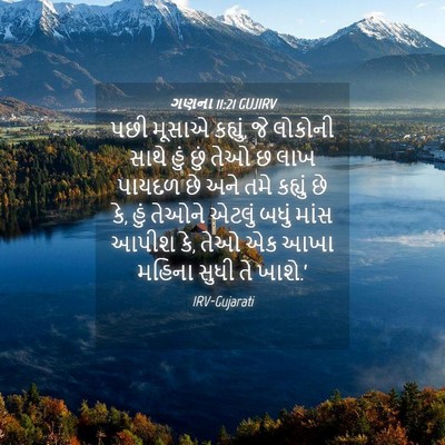 Picture 04 - ગણના 11:21 GUJIRV - પછી મૂસાએ કહ્યું, - Bible Verse Picture