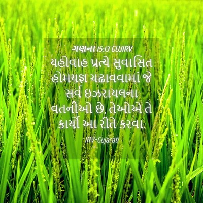 Picture 04 - ગણના 15:13 GUJIRV - યહોવાહ પ્રત્યે - Bible Verse Picture
