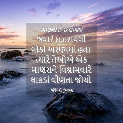 Picture 04 - ગણના 15:32 GUJIRV - જ્યારે ઇઝરાયલી - Bible Verse Picture