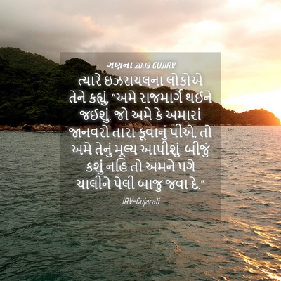 Picture 04 - ગણના 20:19 GUJIRV - ત્યારે ઇઝરાયલના - Bible Verse Picture