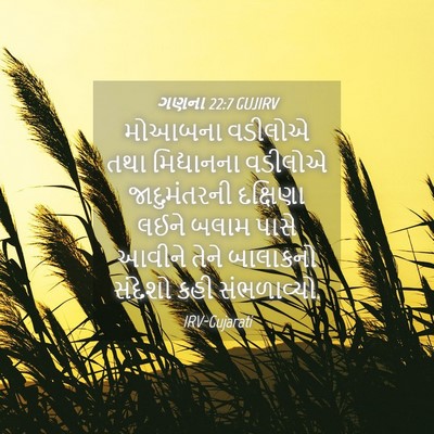 Picture 04 - ગણના 22:7 GUJIRV - મોઆબના વડીલોએ તથા - Bible Verse Picture