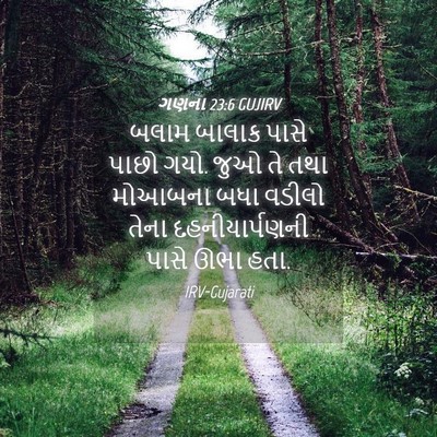 Picture 04 - ગણના 23:6 GUJIRV - બલામ બાલાક પાસે - Bible Verse Picture