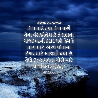 Picture 04 - ગણના 25:13 GUJIRV - તેના માટે તથા તેના - Bible Verse Picture