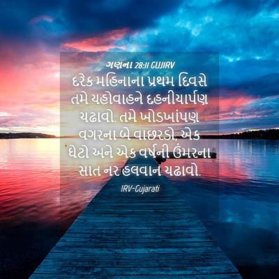Picture 04 - ગણના 28:11 GUJIRV - દરેક મહિનાના - Bible Verse Picture