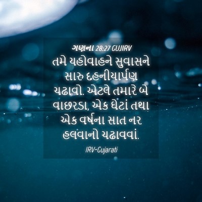 Picture 04 - ગણના 28:27 GUJIRV - તમે યહોવાહને - Bible Verse Picture