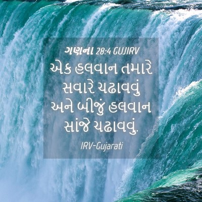 Picture 04 - ગણના 28:4 GUJIRV - એક હલવાન તમારે - Bible Verse Picture