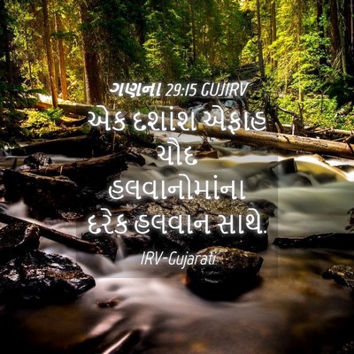 Picture 04 - ગણના 29:15 GUJIRV - એક દશાંશ એફાહ ચૌદ - Bible Verse Picture