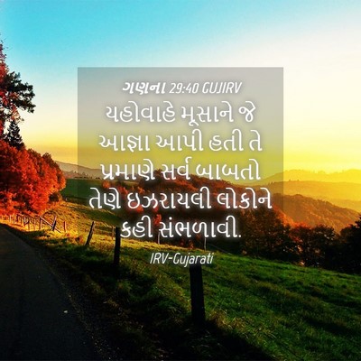 Picture 04 - ગણના 29:40 GUJIRV - યહોવાહે મૂસાને જે - Bible Verse Picture