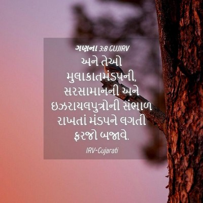 Picture 04 - ગણના 3:8 GUJIRV - અને તેઓ - Bible Verse Picture