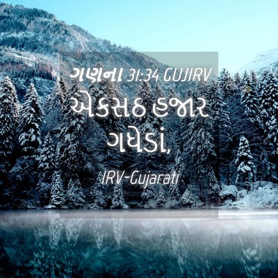 Picture 04 - ગણના 31:34 GUJIRV - એકસઠ હજાર - Bible Verse Picture